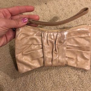 Hobo leather clutch wristlet ivory